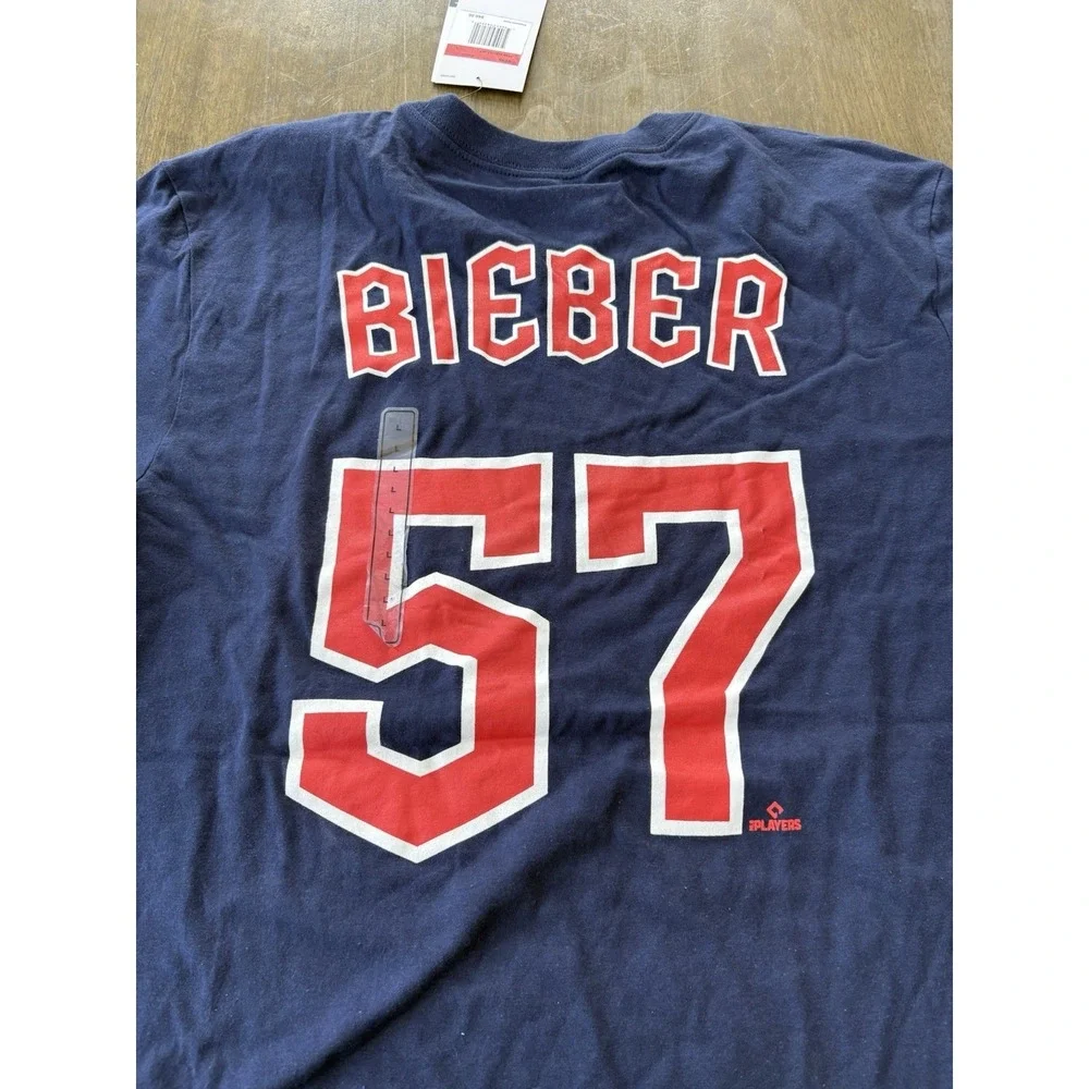 NWT The Nike Tee Size‎ Large Cleveland Guardians #57 Bieber Short Sleeve T Shirt